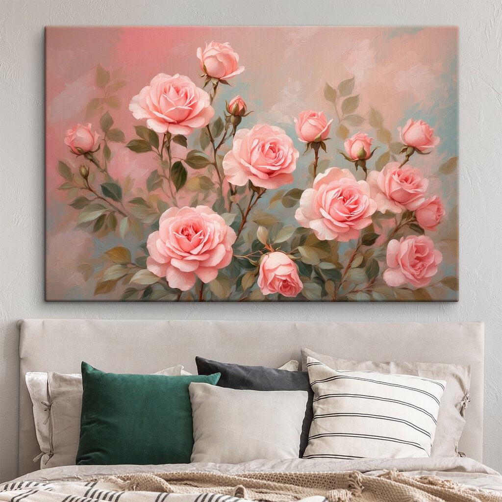 Painting of pink roses