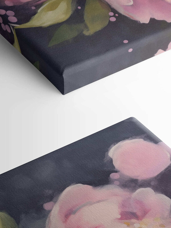 Painting of pink flowers