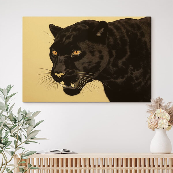 Pantera negra de ojos amarillos Cuadros Pantera negra de ojos amarillos