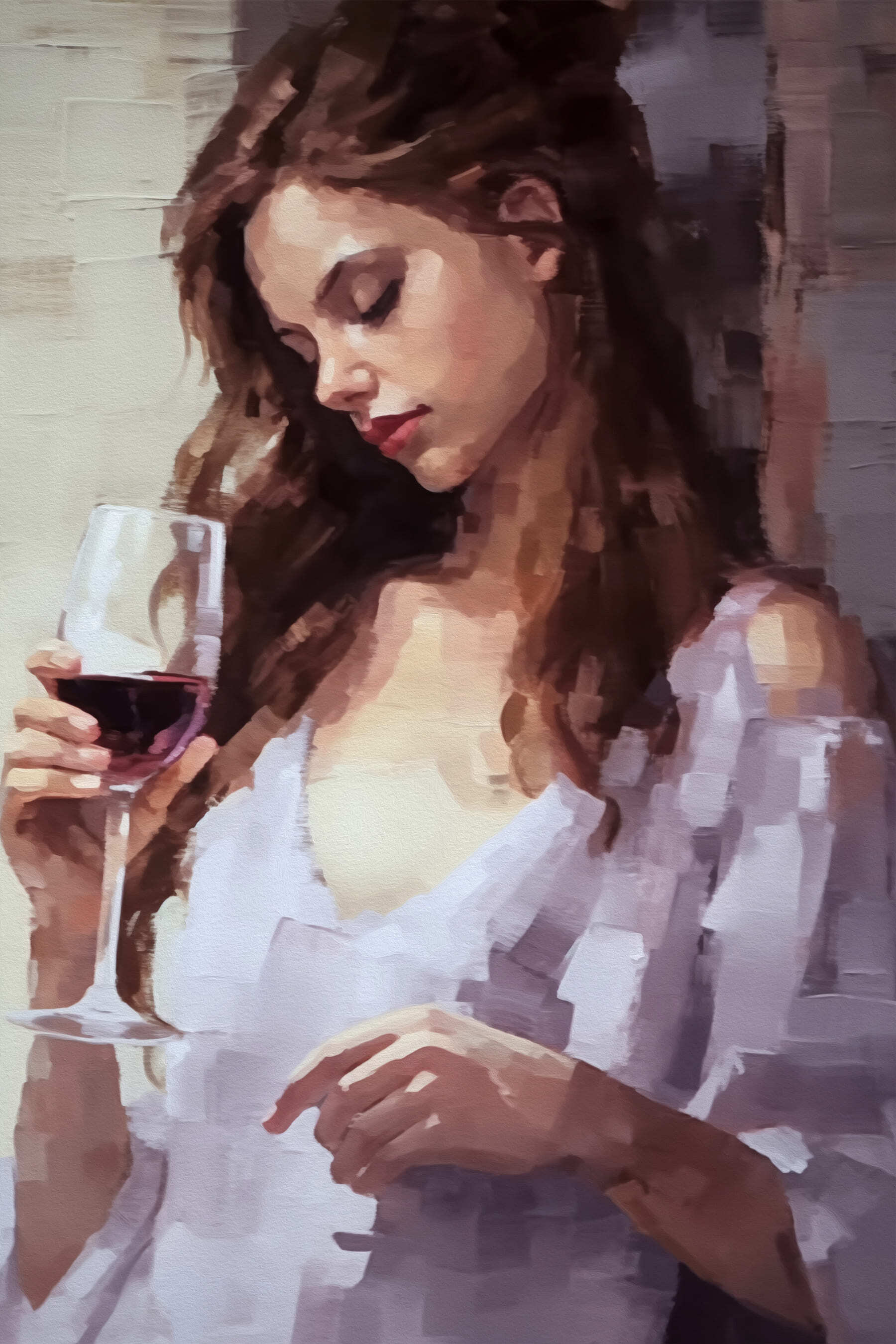 Woman holding a wine glass Woman holding a wine glass