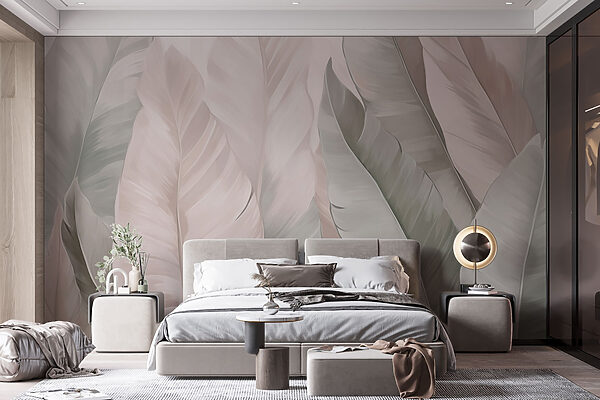 Soft hues in textured foliage patterns