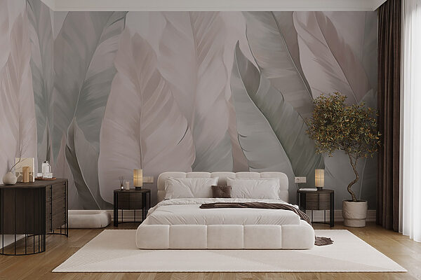 Soft hues in textured foliage patterns