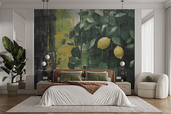 Pintura de limones de un árbol Pintura de limones de un árbol
