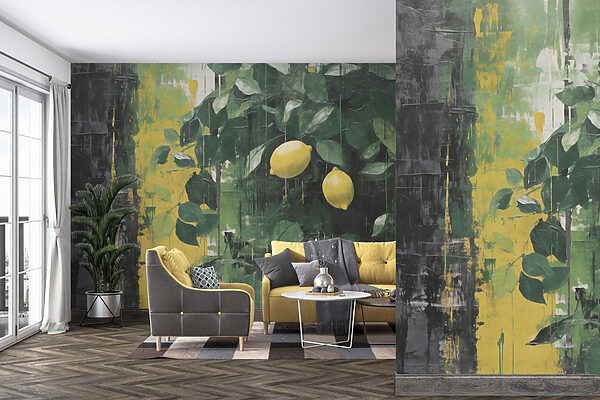 Pintura de limones de un árbol Pintura de limones de un árbol