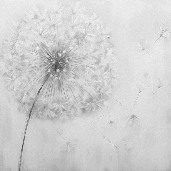 Dandelion flower with seeds flying in the air Dandelion flower with seeds flying in the air