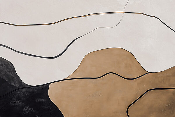 Black and white and brown lines