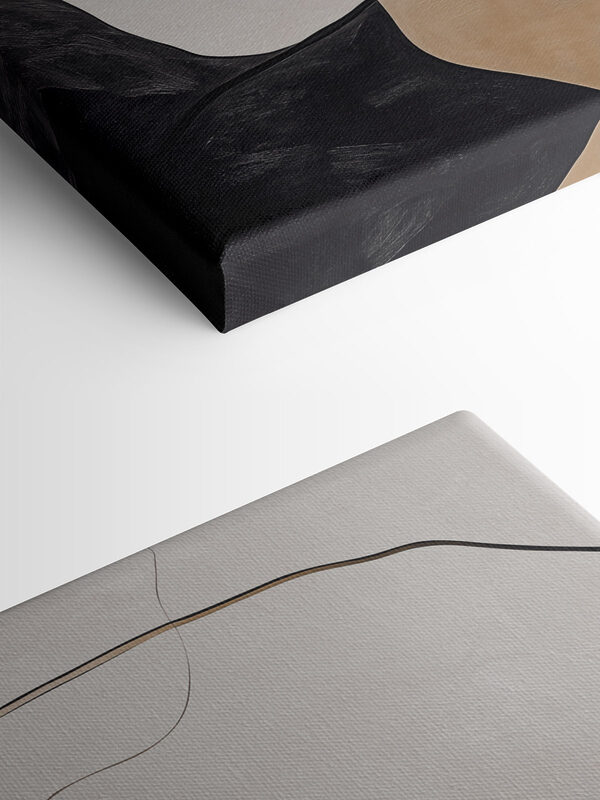 Black and white and brown lines
