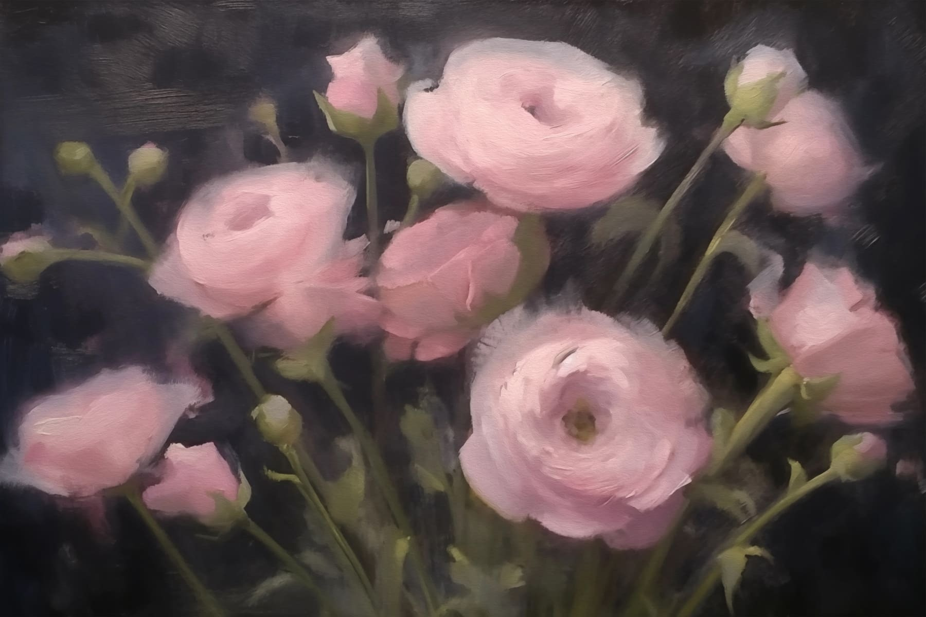 Painting of pink flowers Painting of pink flowers