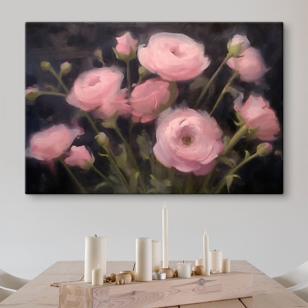 Painting of pink flowers Painting of pink flowers