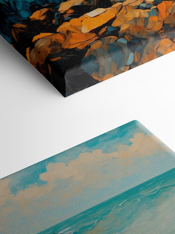 Painting of waves crashing on rocks Painting of waves crashing on rocks