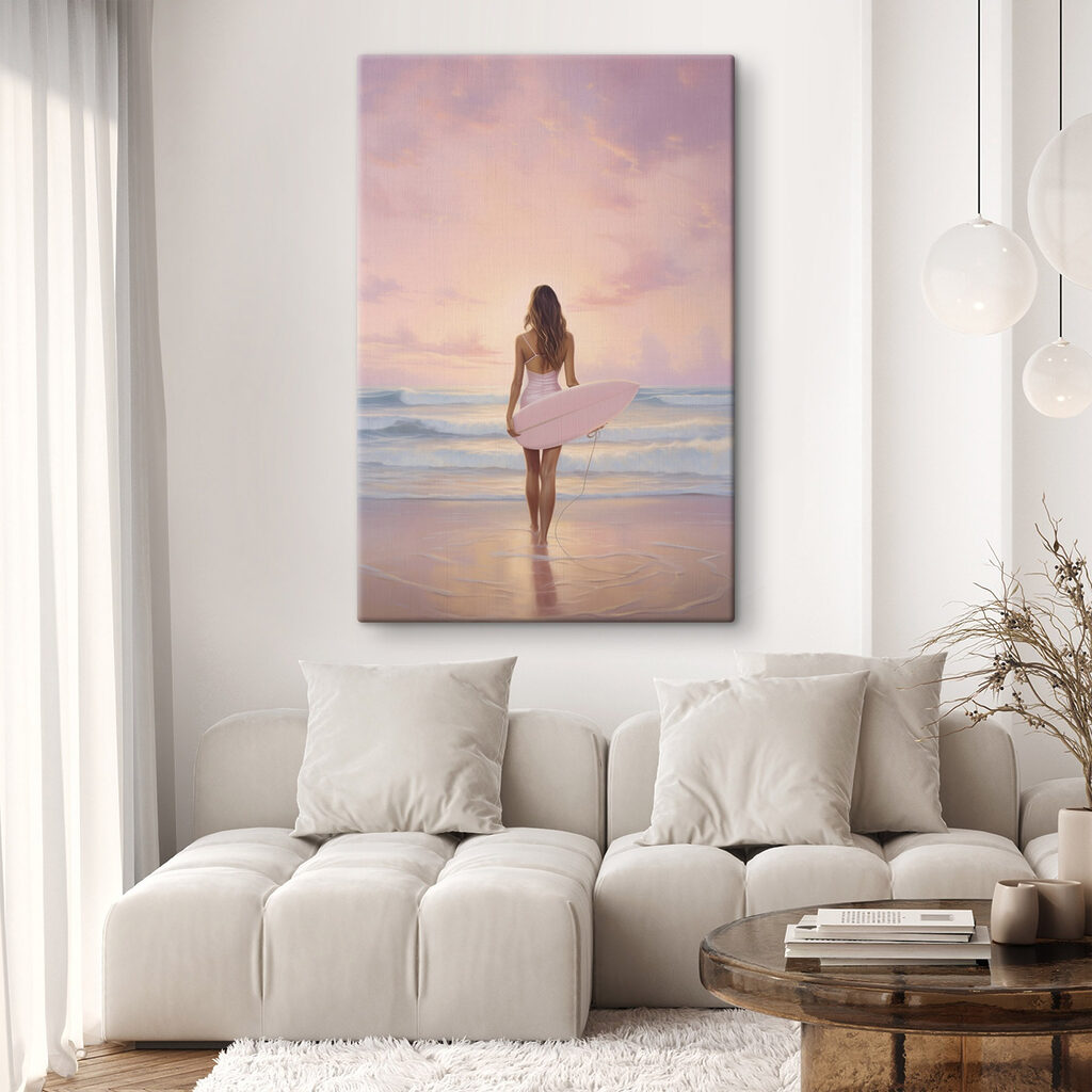 Woman in a swimsuit holding a surfboard on a beach Woman in a swimsuit holding a surfboard on a beach