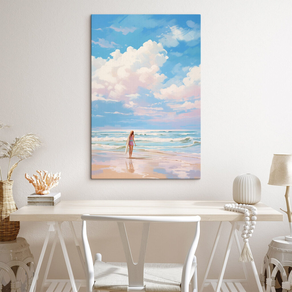 Girl holding a surfboard on a beach Girl holding a surfboard on a beach