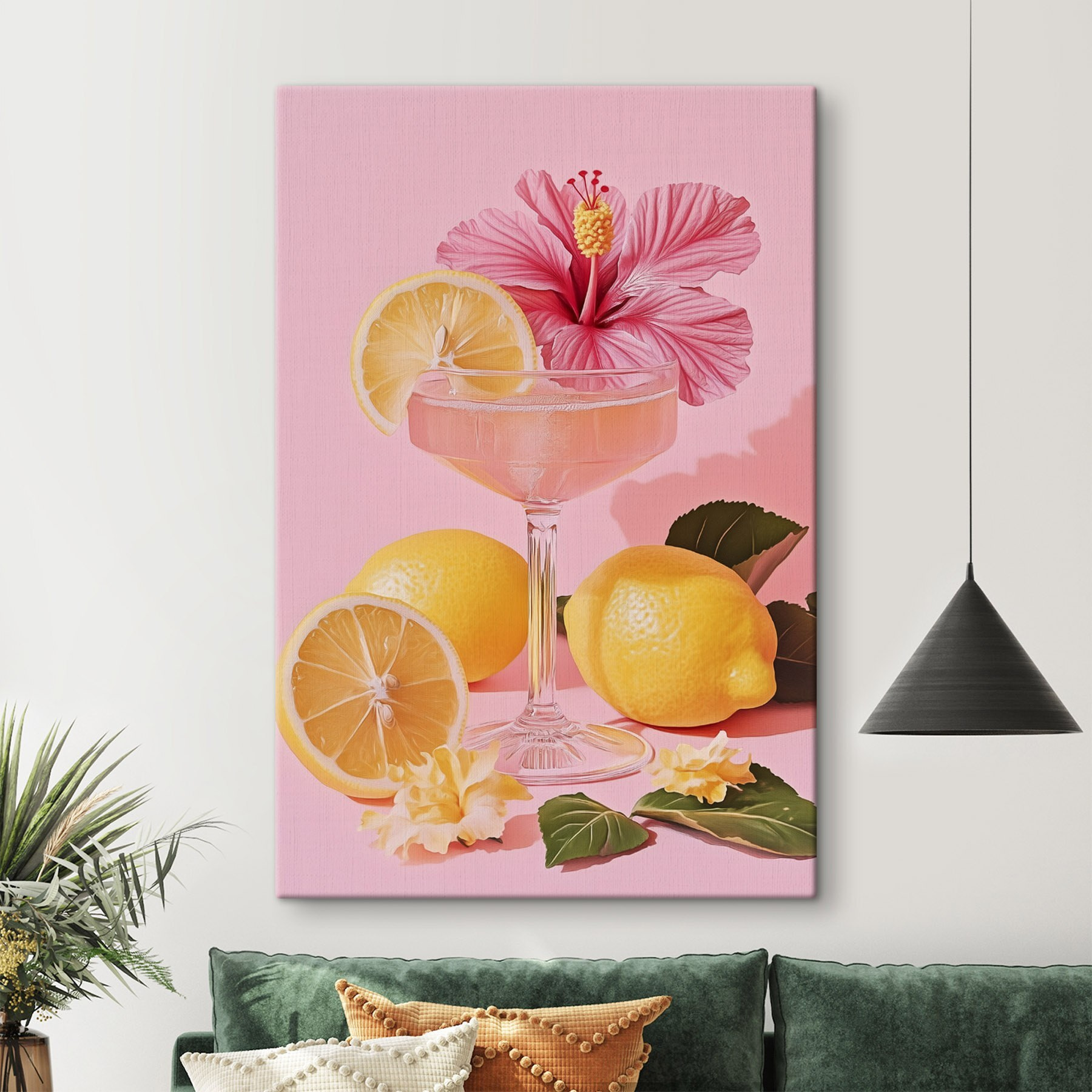 Glass with a drink and lemons Glass with a drink and lemons
