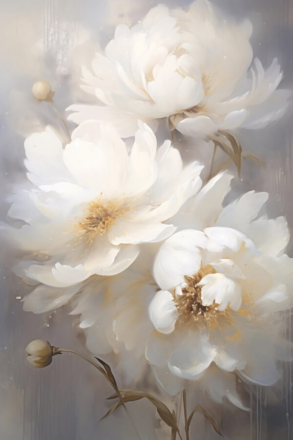 Painting of white flowers Painting of white flowers