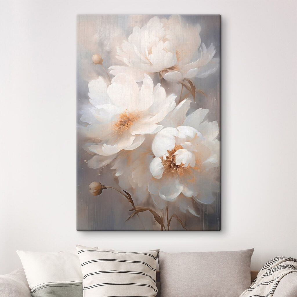 Painting of white flowers Painting of white flowers