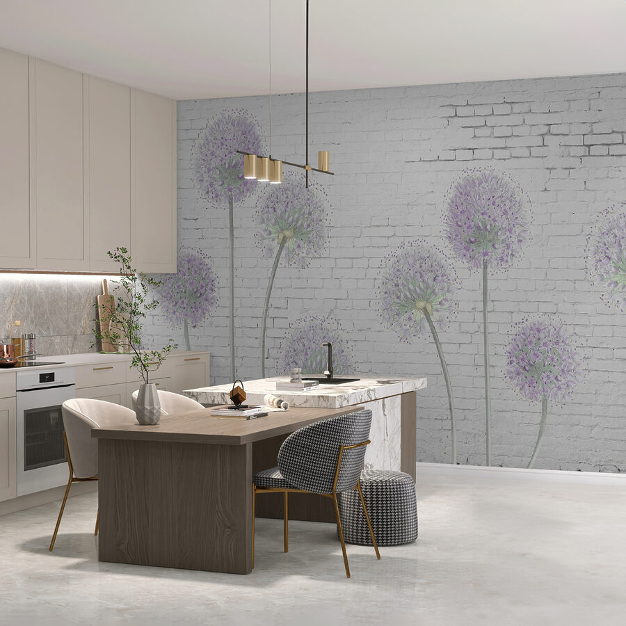 Pintura de flores moradas