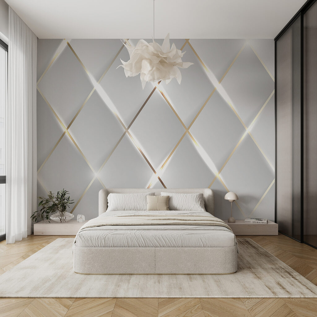 Shimmering light on sleek tiles