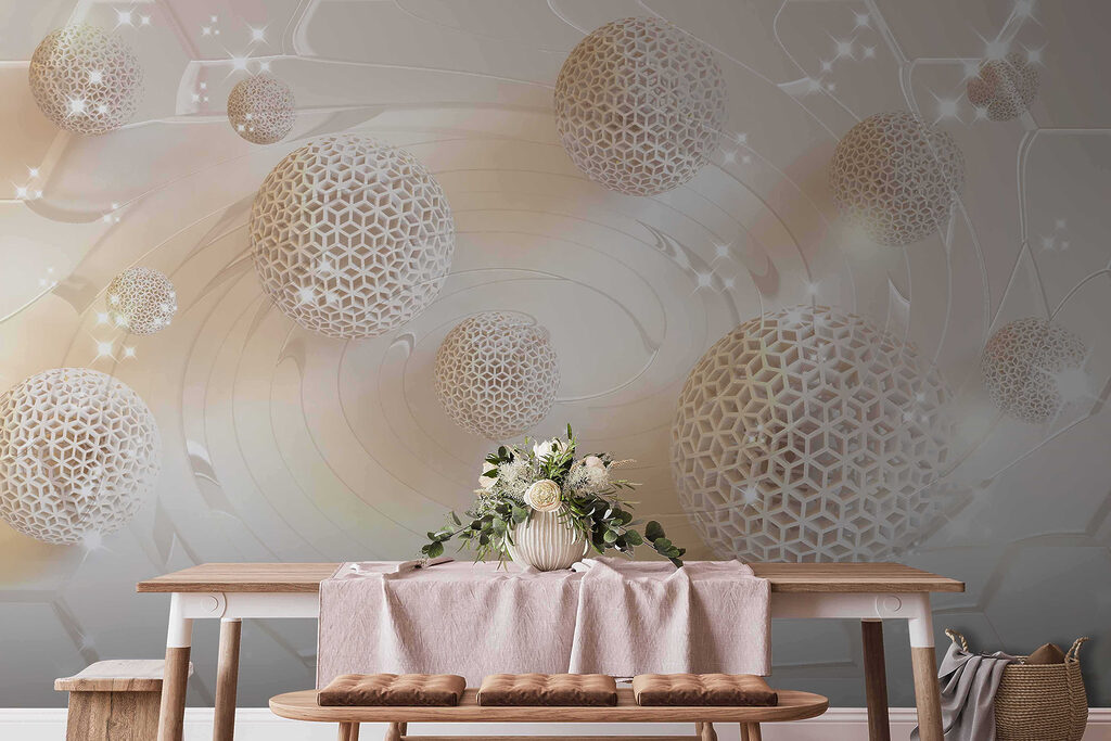 White balls with holes on it