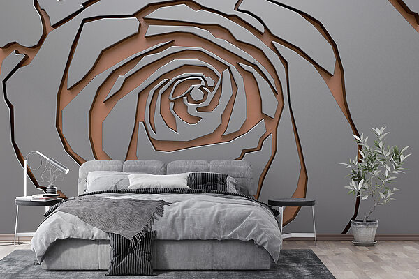 Diseño abstracto de rosas en textura metálica Diseño abstracto de rosas en textura metálica