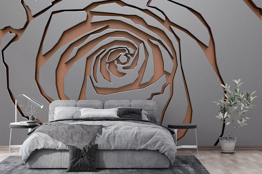 Diseño abstracto de rosas en textura metálica
