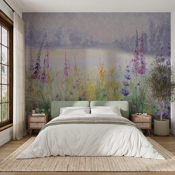 Pintura de flores en un campo Pintura de flores en un campo