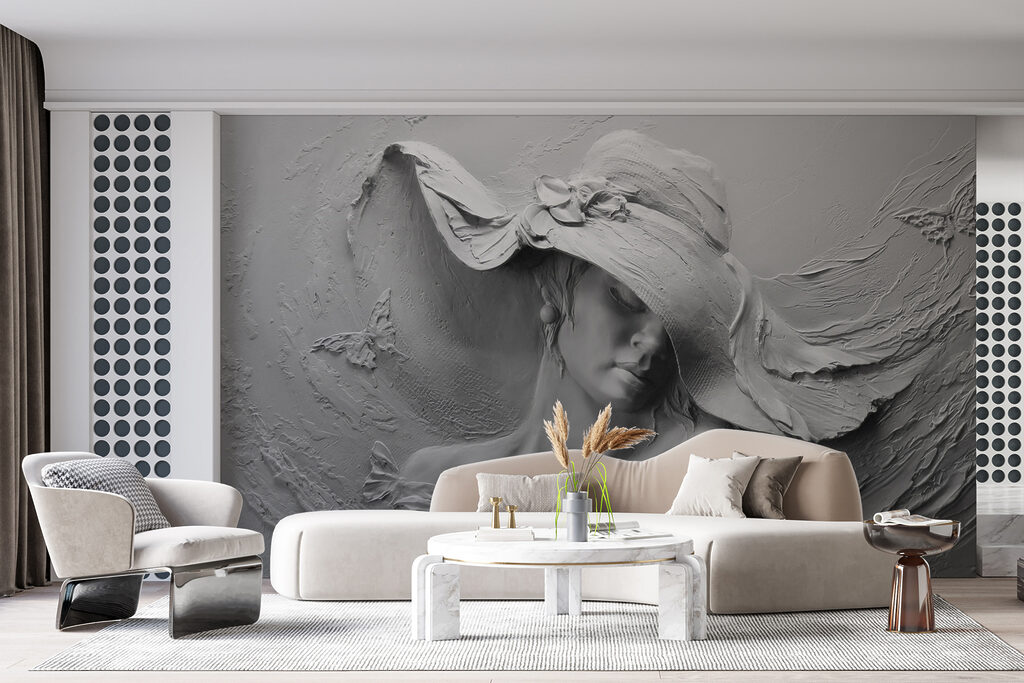 Sculpture of a woman in a hat