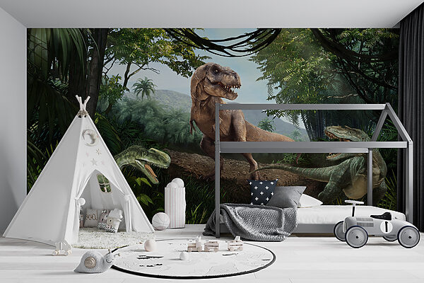 Dinosaurio en un bosque Dinosaurio en un bosque