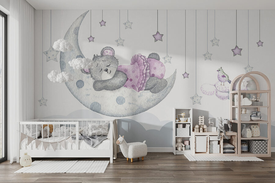 Osito durmiendo en la luna