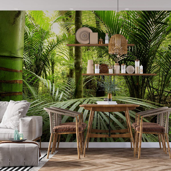 Green forest with palm trees Green forest with palm trees