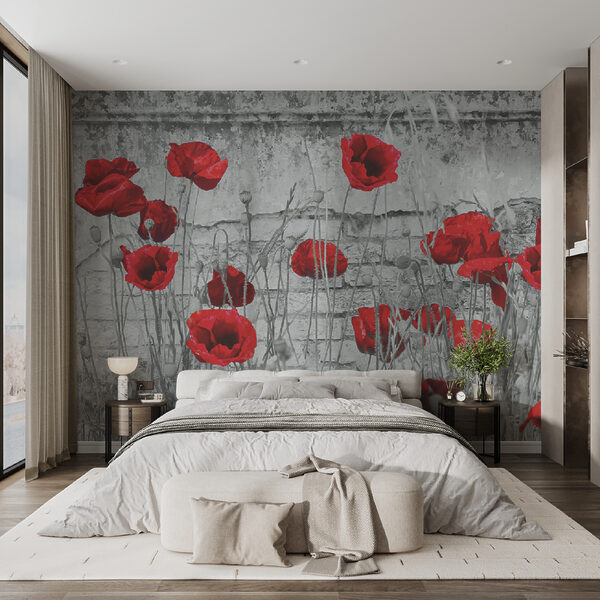 Red flowers in a field