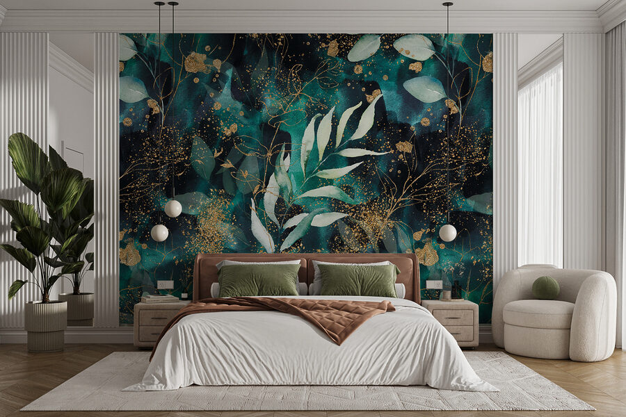 Elegante follaje verde azulado con detalles brillantes