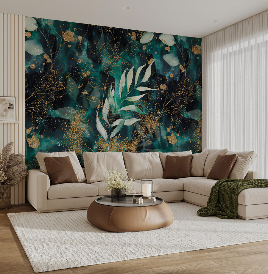 Elegante follaje verde azulado con detalles brillantes