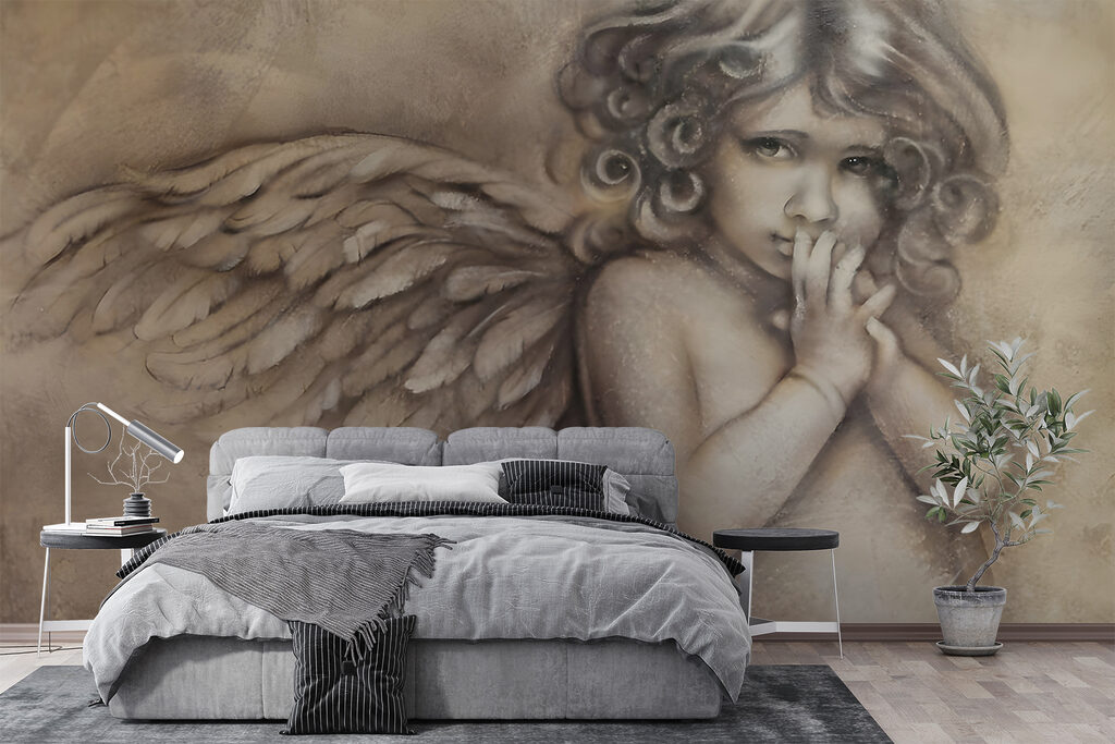 Painting of a baby angel