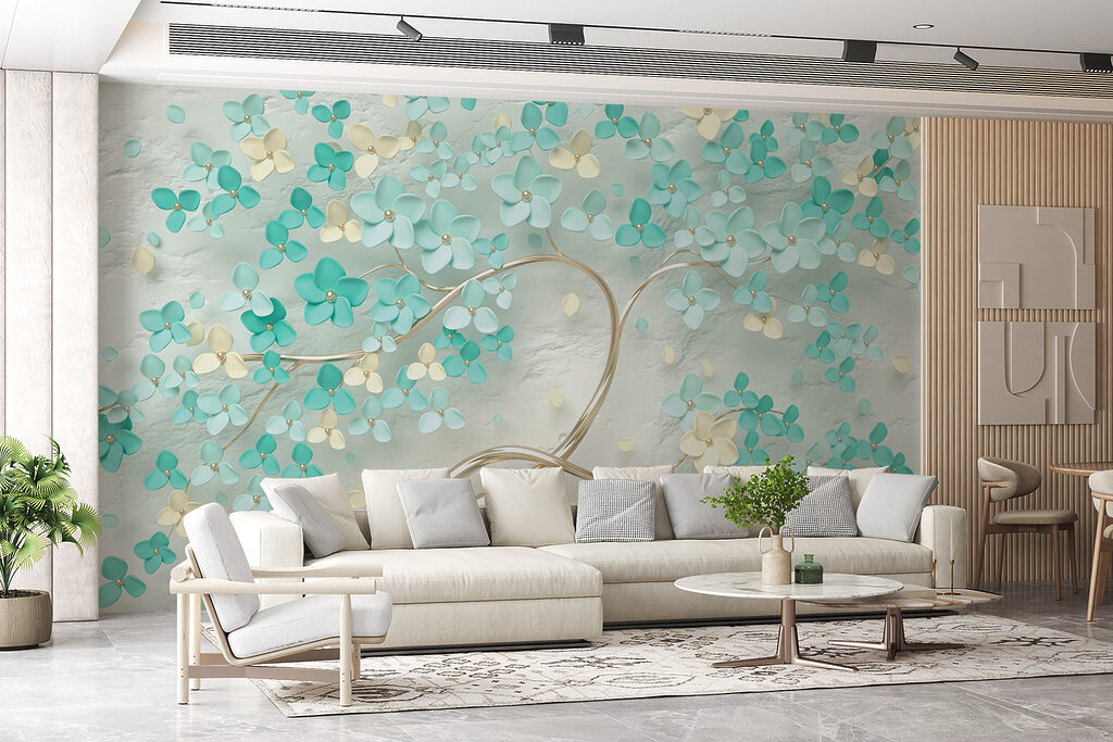 Tree with flowers and leaves