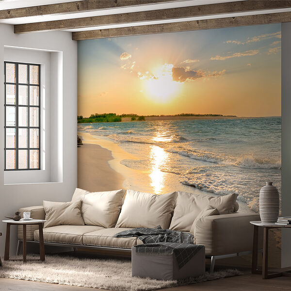 Playa con olas y puesta de sol u53408pig22ms 600x600 - Playa con olas y puesta de sol