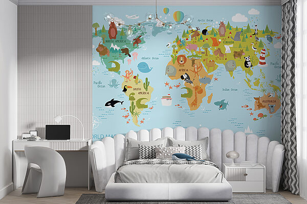 Mapa del mundo con animales Mapa del mundo con animales