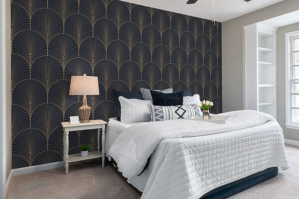 Elegant seamless midnight scallop pattern