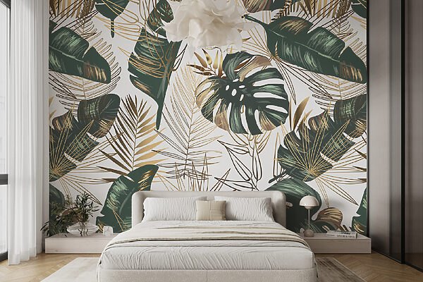 Exuberantes hojas tropicales en elegante diseño Exuberantes hojas tropicales en elegante diseño