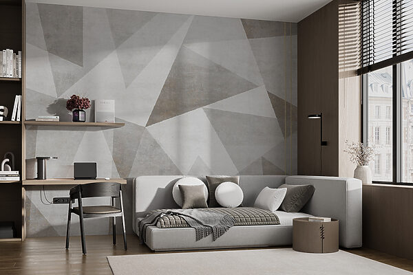 Un fondo gris y blanco con triángulos Un fondo gris y blanco con triángulos