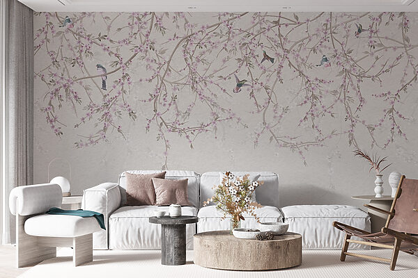 Pintura de pájaros en la rama de un árbol Pintura de pájaros en la rama de un árbol