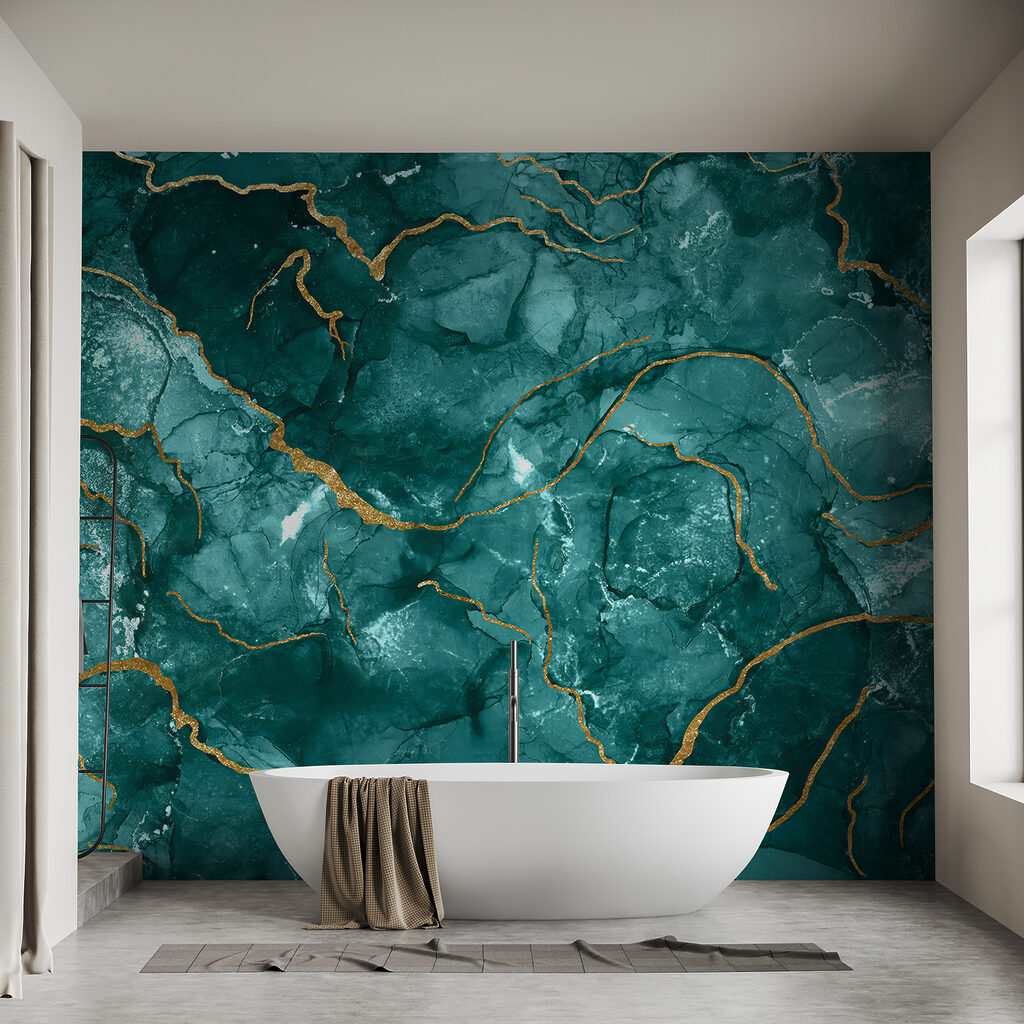 Elegant teal and warm accents design