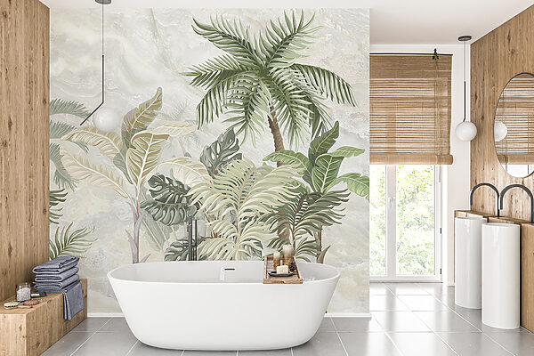 Papel pintado con palmeras Papel pintado con palmeras