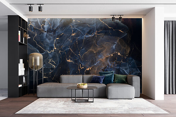 Midnight marbled with copper veins