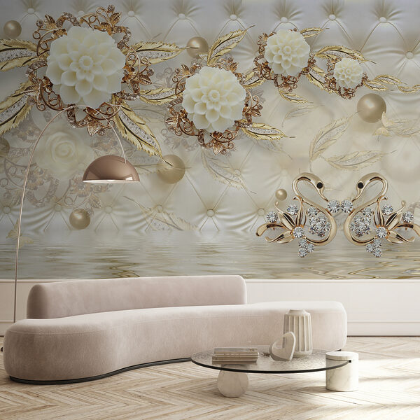 Elegant floral design on luxurious texture
