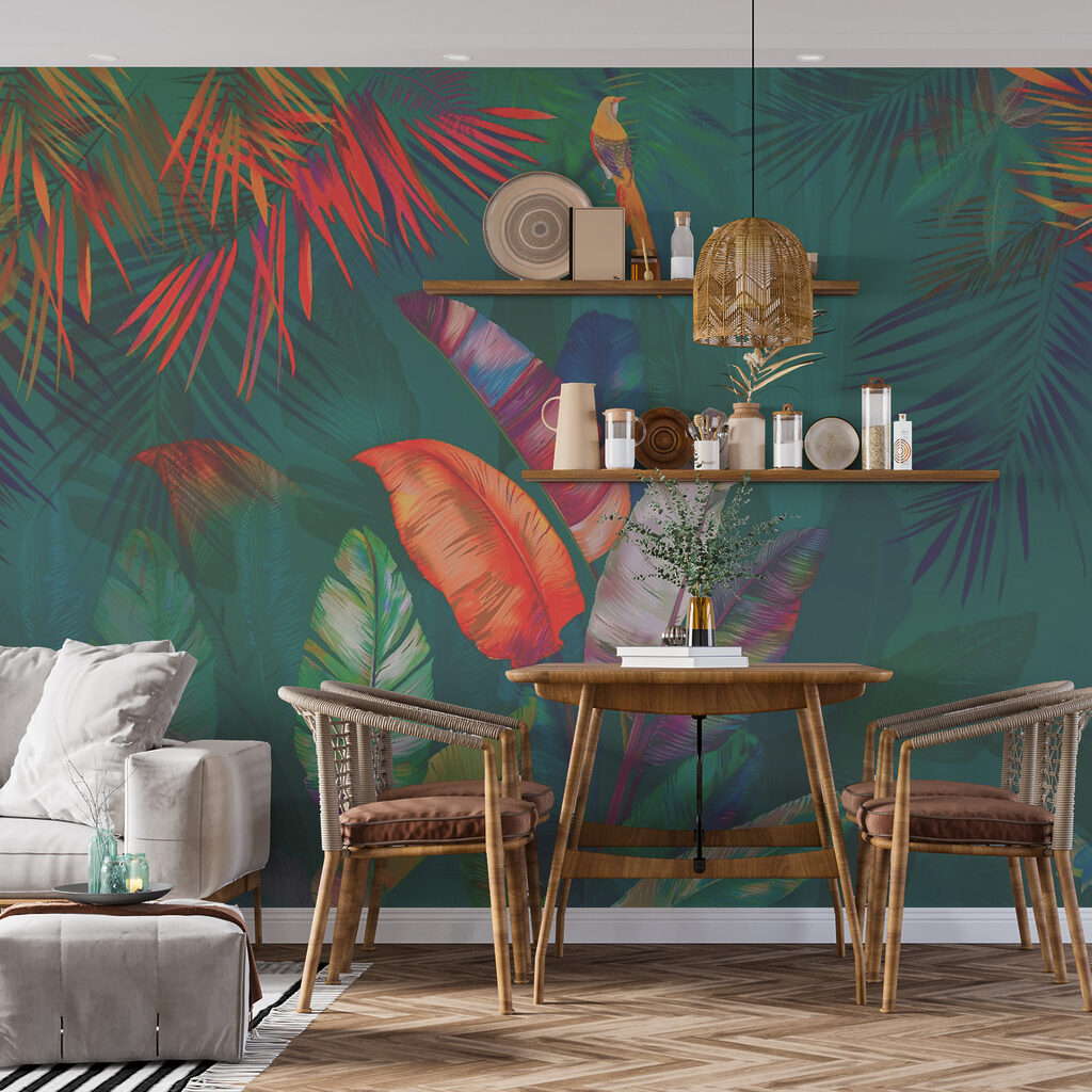 Colorful leaves and plants