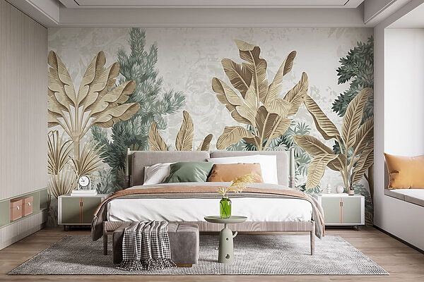 Papel pintado con plantas variadas Papel pintado con plantas variadas