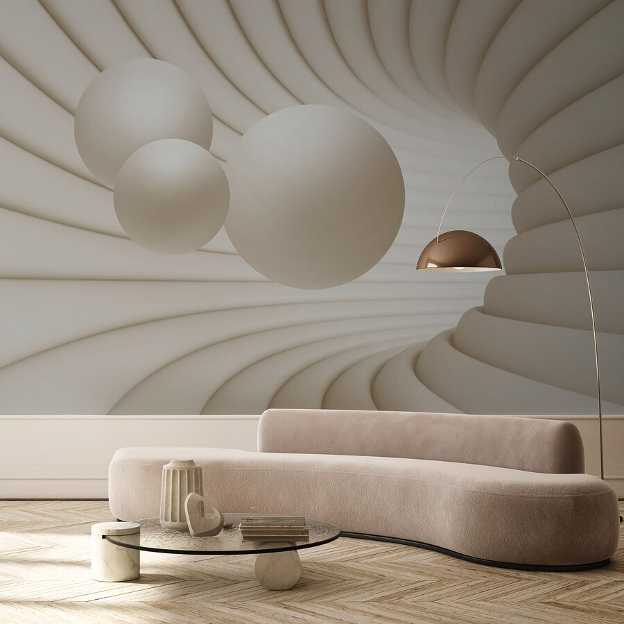 Objeto circular blanco con bolas
