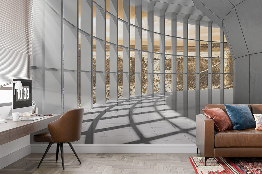 Amplia habitación con ventanas