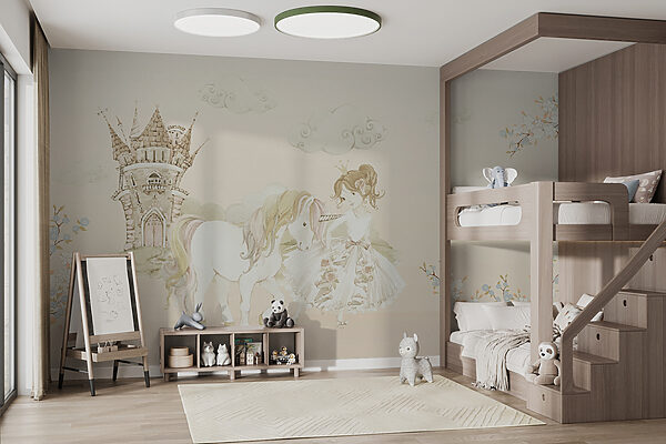 Niña y un unicornio Niña y un unicornio