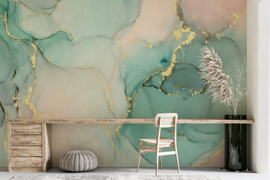 Arte abstracto fluido en colores suaves